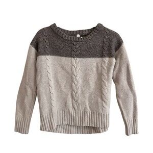 Margaret O’Leary Two-Tone Cashmere Cable Knit Sweater Size Small
